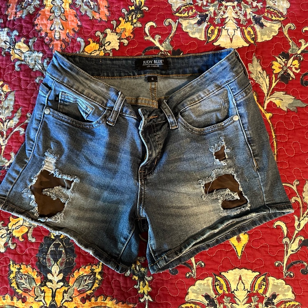 Judy Blue Women's Distressed Shorts with Camo Patches size S